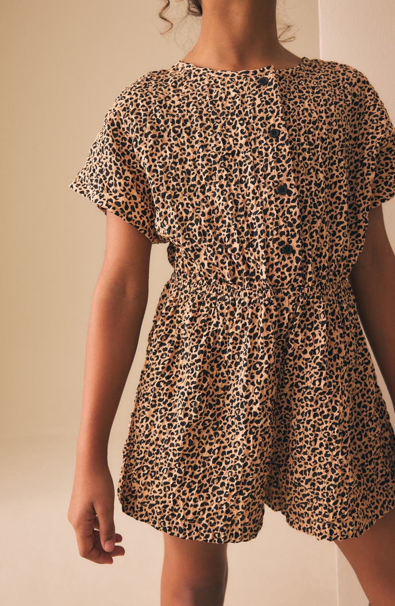 NEXT Kids' Animal Print Romper, Alternate, color, Brown Multi