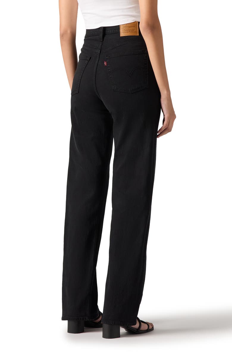 Levi's Ribcage High Waist Straight Leg Jeans, Alternate, color, Black Sprout