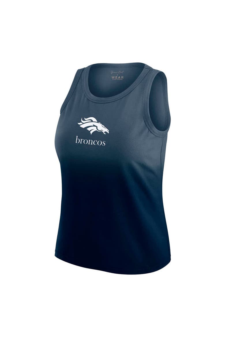 Women's WEAR by Erin Andrews x Gracie Hunt Navy Denver Broncos Ombre Tank Top, Alternate, color, Navy