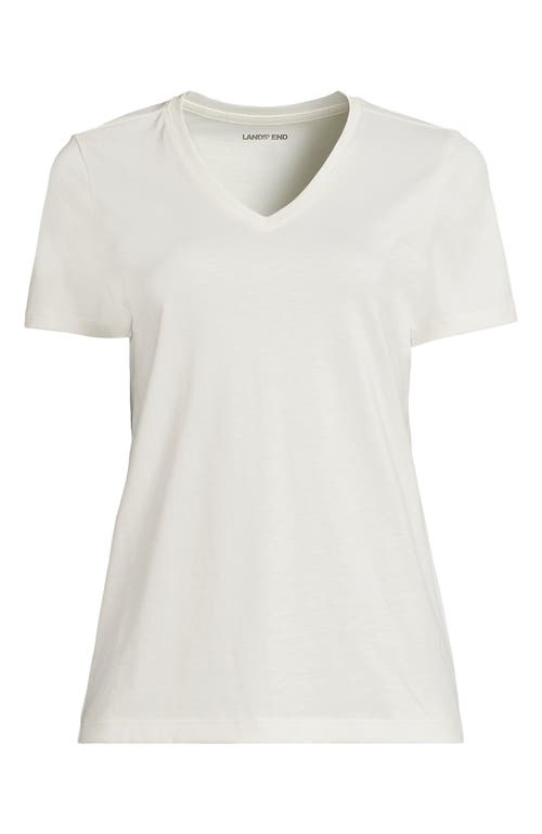 Lands' End Supima Cotton V-neck T-shirt In White