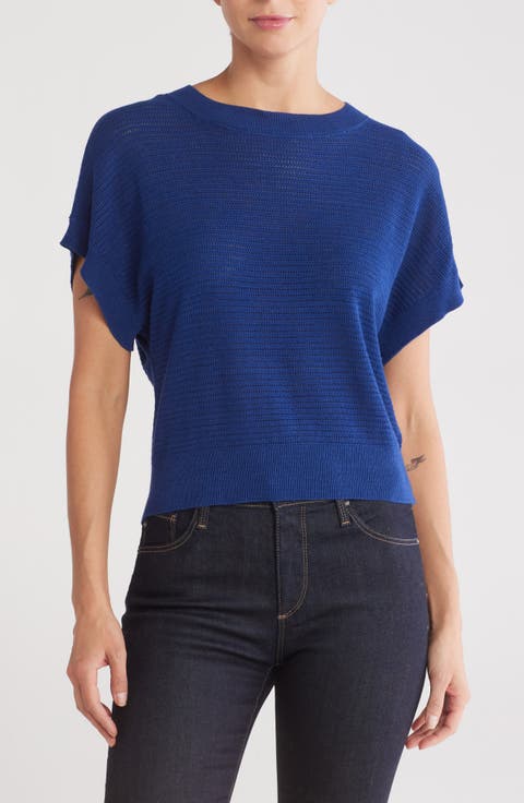 Open Stitch Short Sleeve Sweater