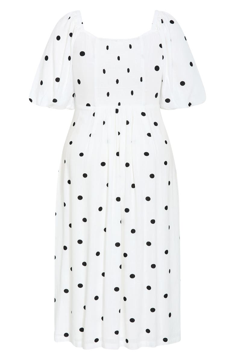 City Chic Nala Dot Maxi Dress, Alternate, color, Black Polka Dot