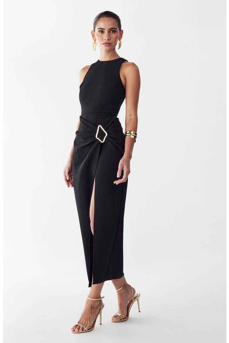 Soraye Midi Dress, Alternate, color, Black