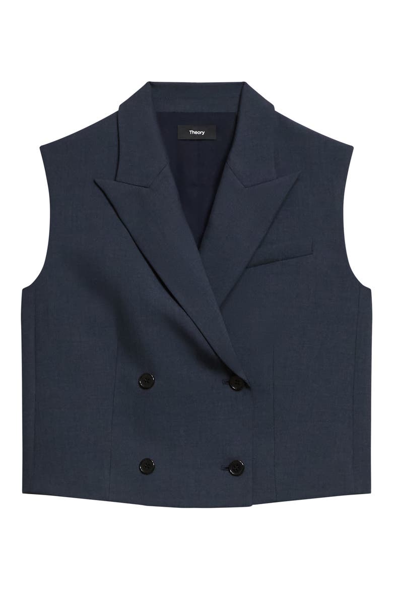 Double Breasted Crop Vest, Alternate, color, NOCTURNE NAVY