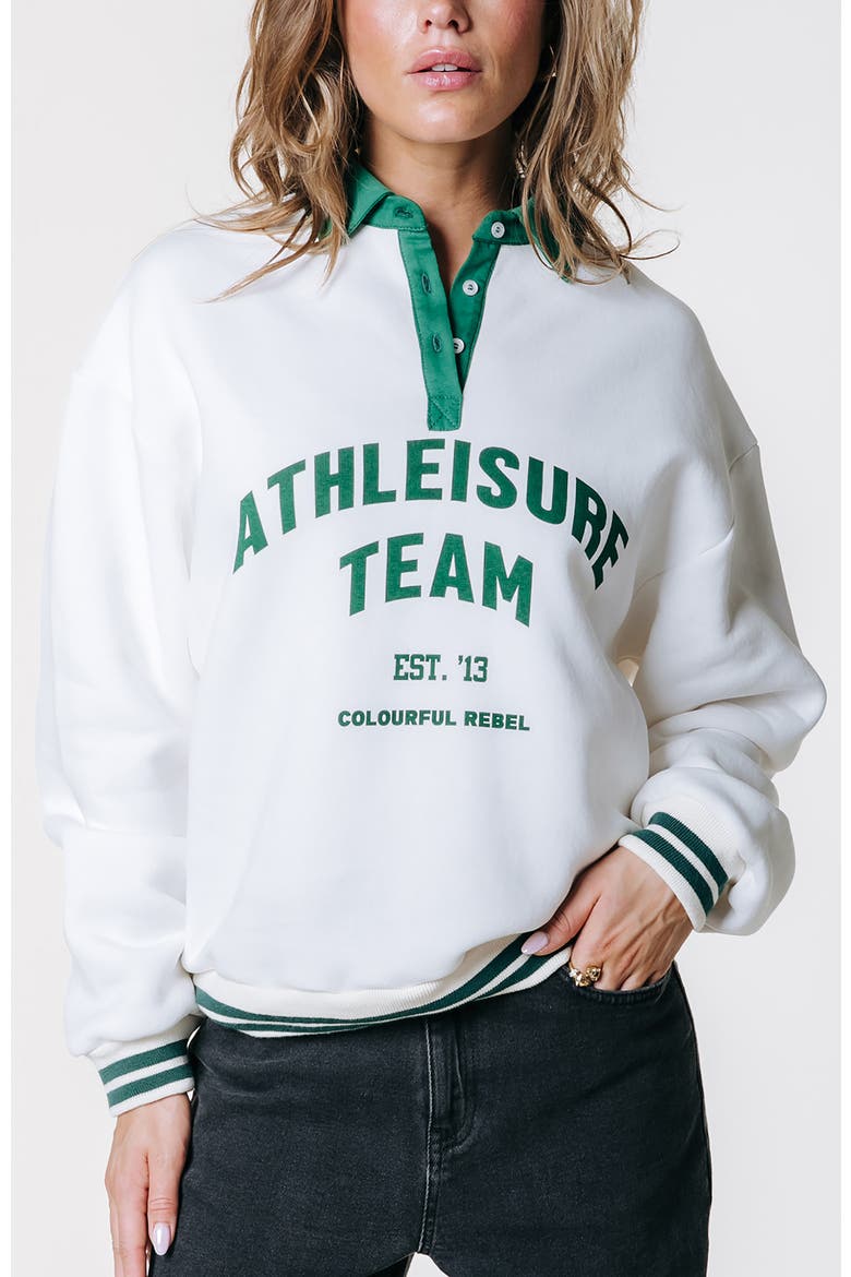 Polo Athl. Team Dropped Shoulder Sweat, Main, color, White