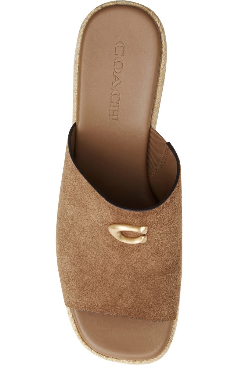 COACH Suede Platform Wedge Sandal, Alternate, color, Coconut