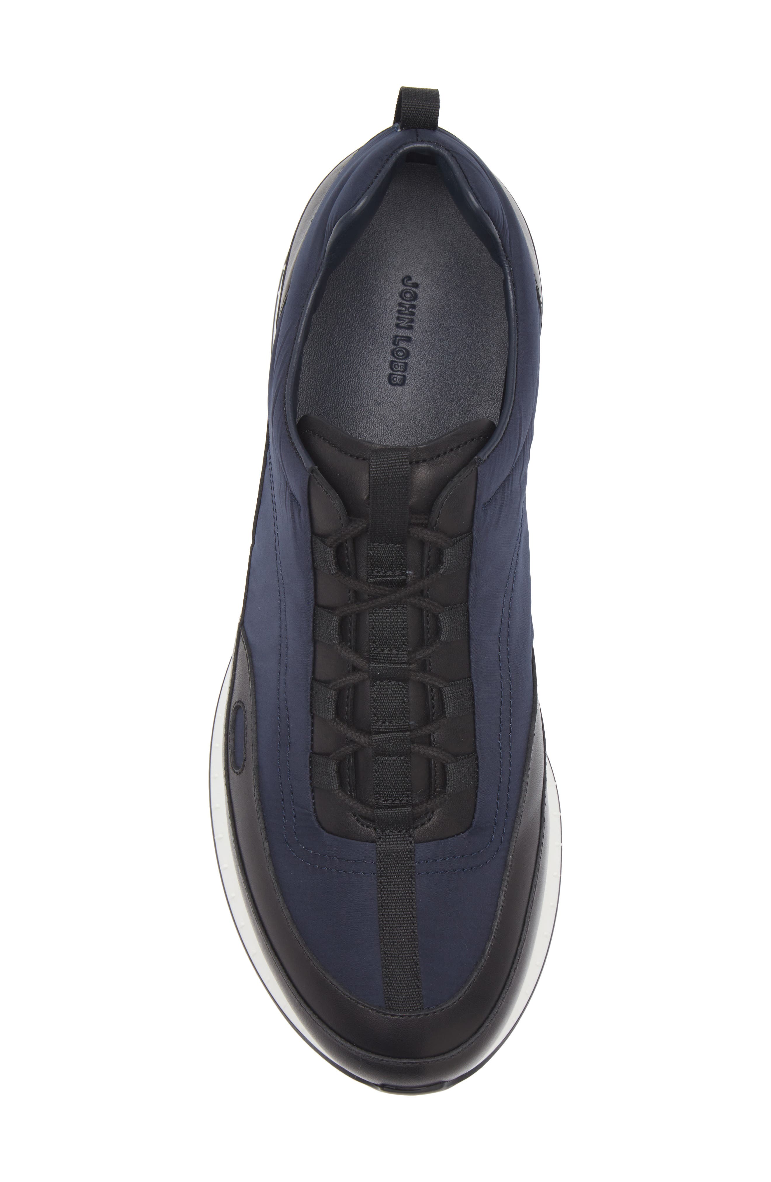 John Lobb Laced Stream Sneaker, Alternate, color, Black/ Navy