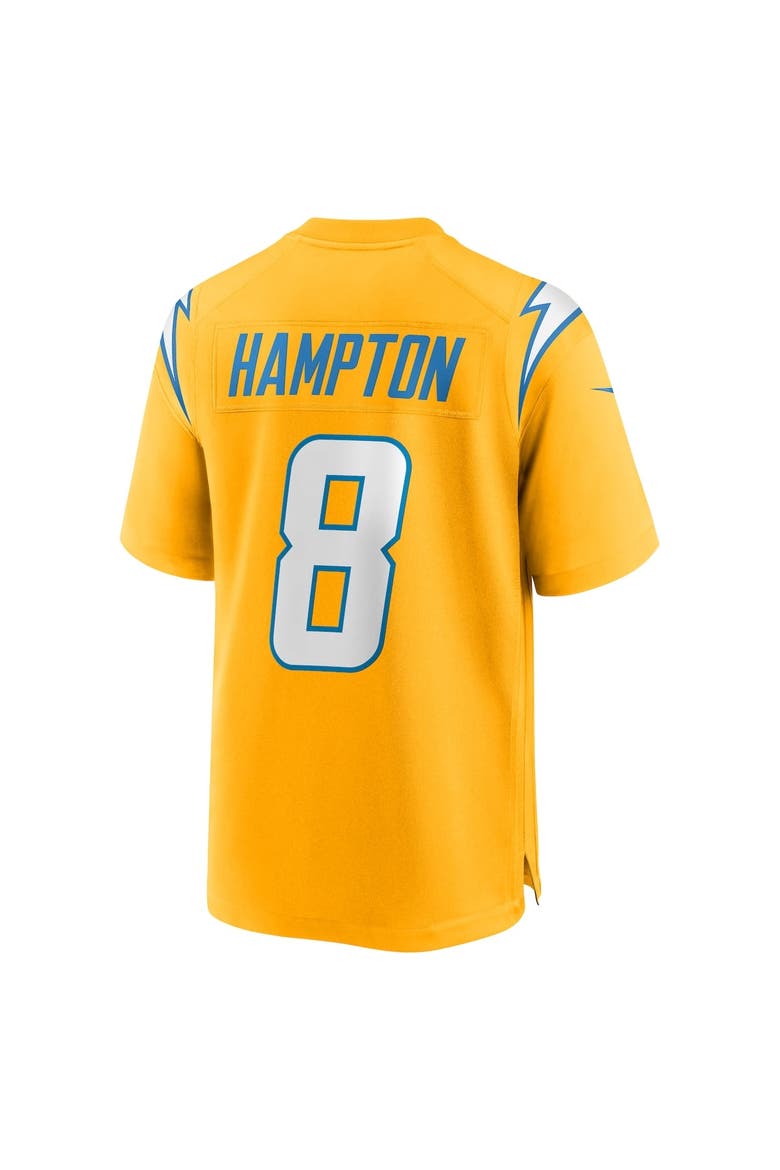 Men's Nike Omarion Hampton Gold Los Angeles Chargers Alternate Charger Power Game Player Jersey, Alternate, color, Gold