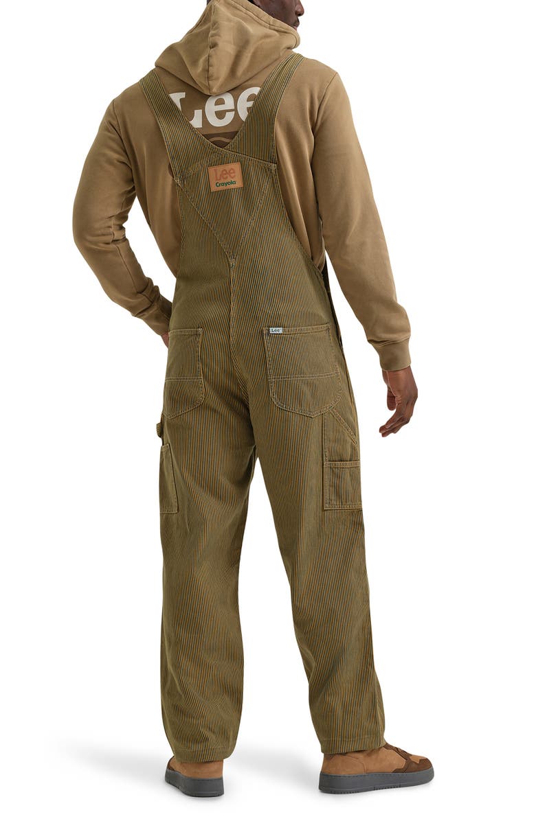 Lee Railroad Stripe Workwear Bib Overalls, Alternate, color, Overdye Raw Umber Railroad