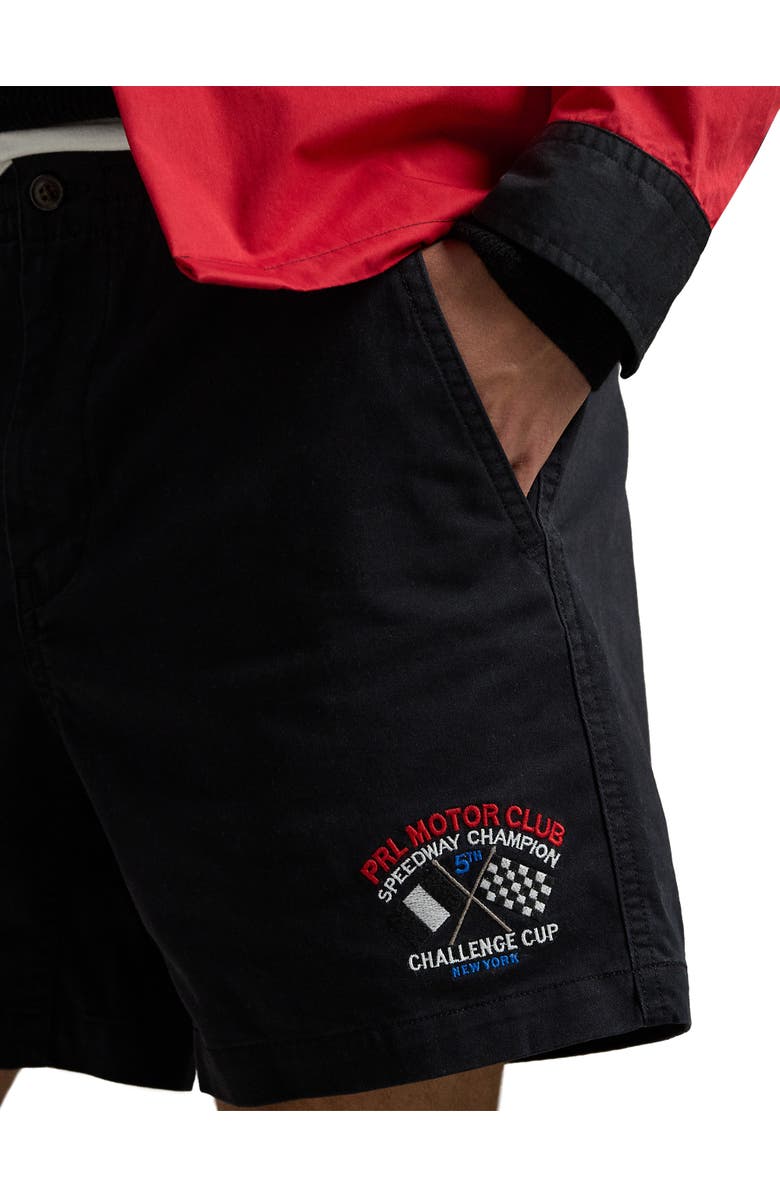 Polo Ralph Lauren Big & Tall Prepster Embroidered Twill Shorts, Alternate, color, Black Motorsport