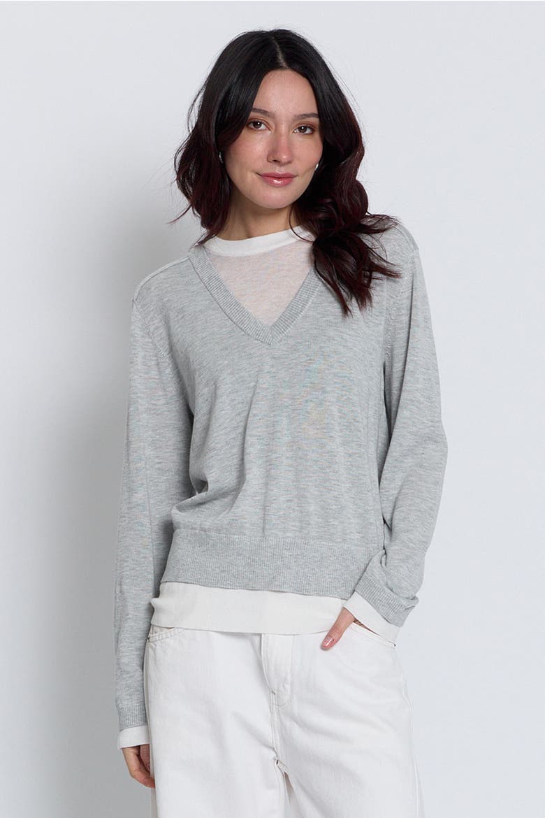 Coen Layered Vneck, Main, color, HEATHER GREY