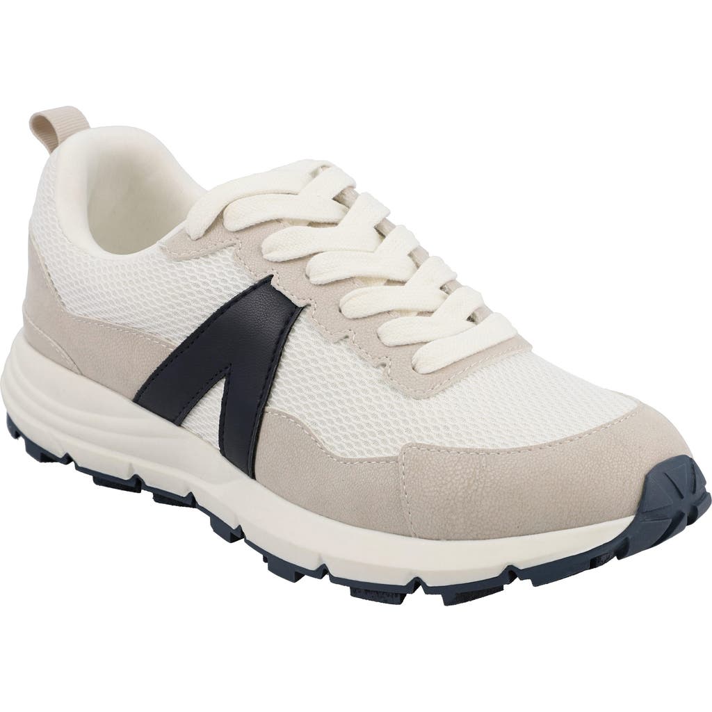 Mia Krash Mesh Sneaker In Off White/navy