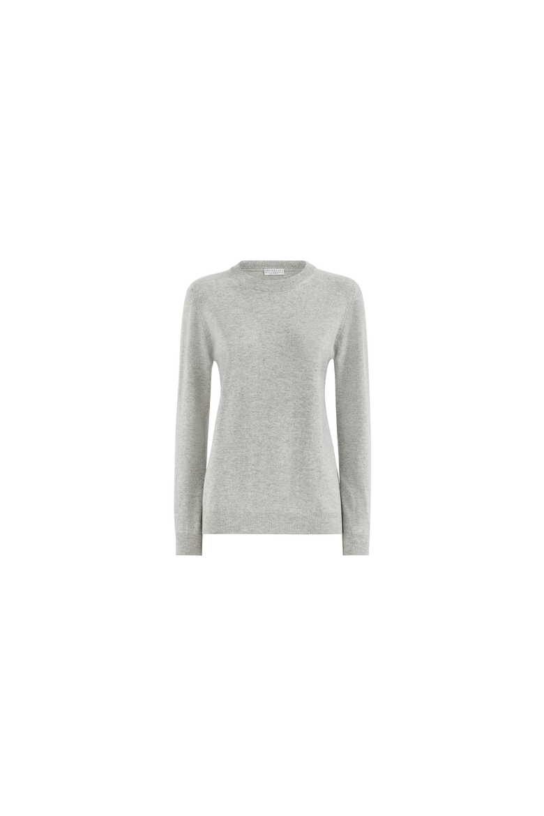 Cashmere sweater with monili, Alternate, color, Pebble