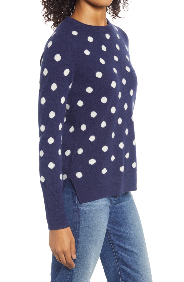 Halogen<sup>®</sup> Dot Crewneck Cashmere Sweater, Alternate, color,