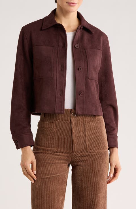 Crop Faux Suede Jacket