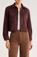T Tahari Crop Faux Suede Jacket