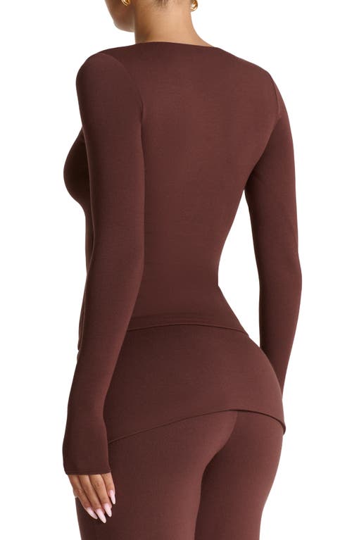 Naked Wardrobe Square Neck Crop Top In Brown
