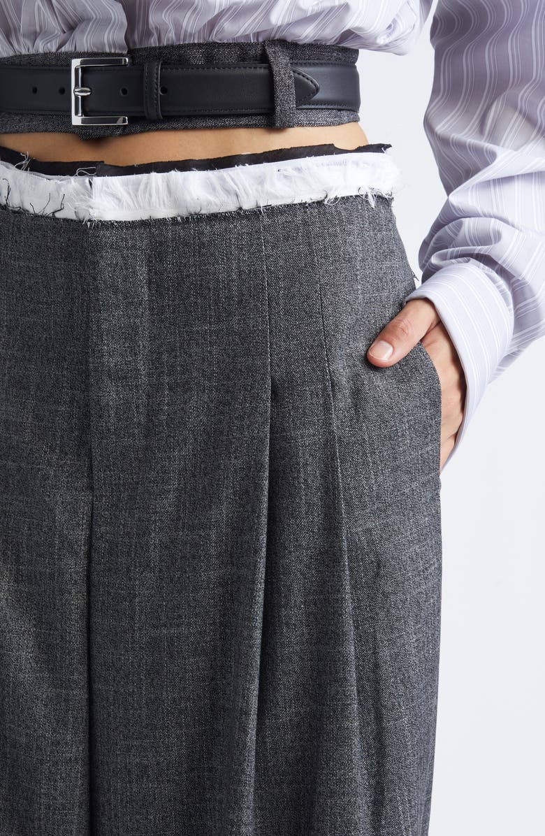 JULIE KEGELS Patsy Pleated Wide Leg Wool Pants, Alternate, color, Grey