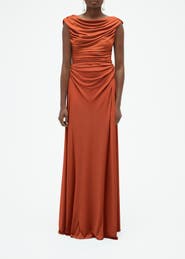 Amsale Draped Cowl Jersey Dress