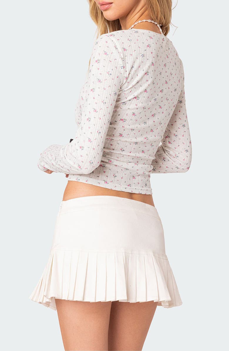 EDIKTED Aviana Pointelle Top, Alternate, color, Cream