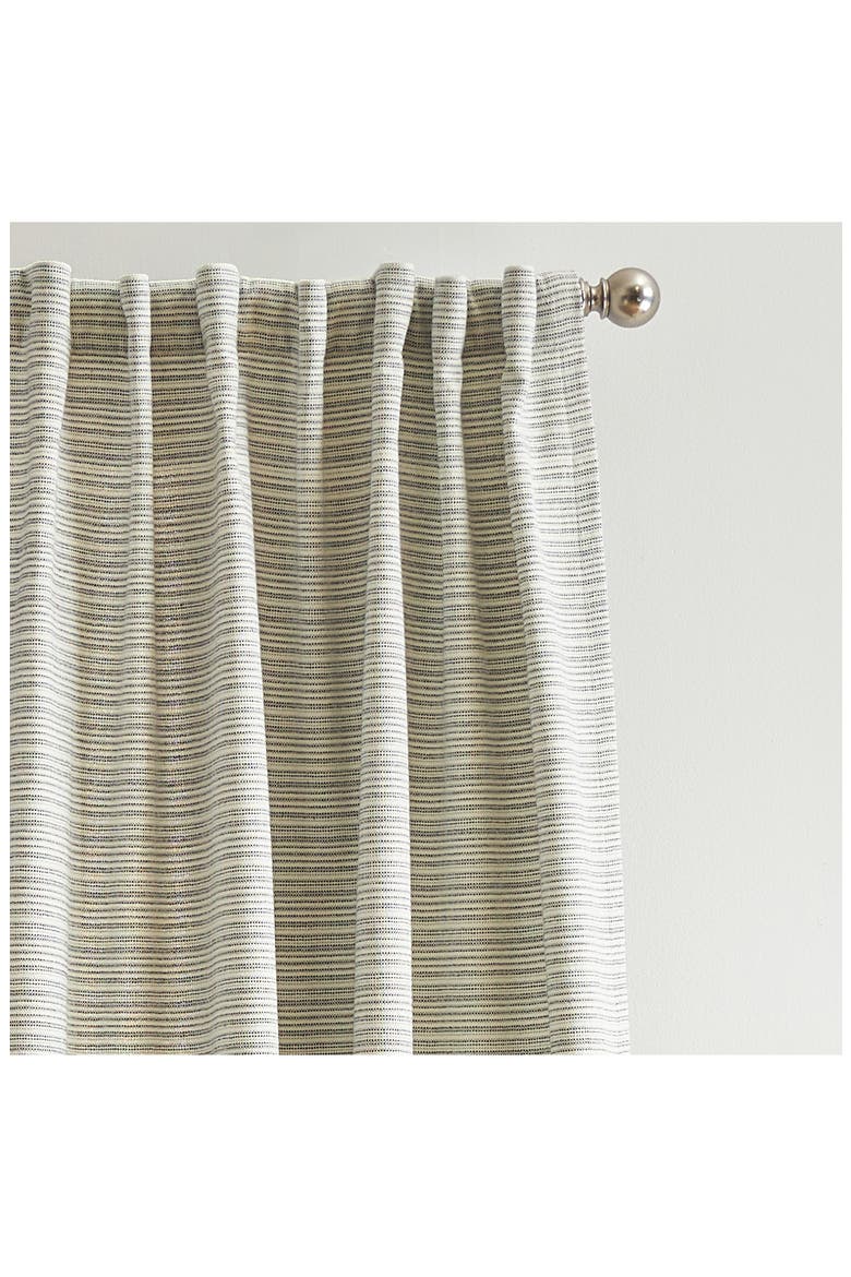 Stream Set of 2 Stripe Cotton Curtain Panels, Alternate, color, WHITE/ BLUE