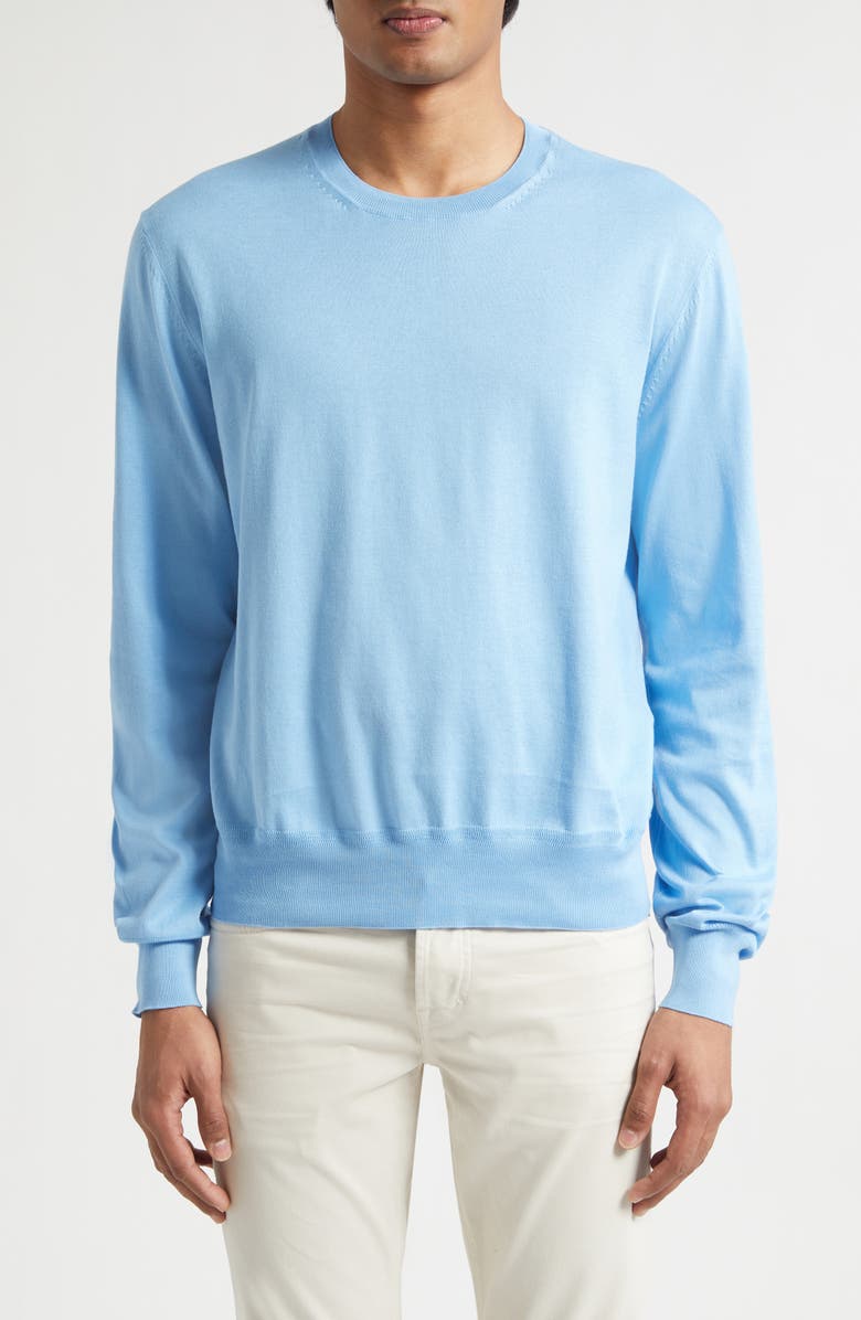 TOM FORD Cotton Sweater, Main, color, Turquoise
