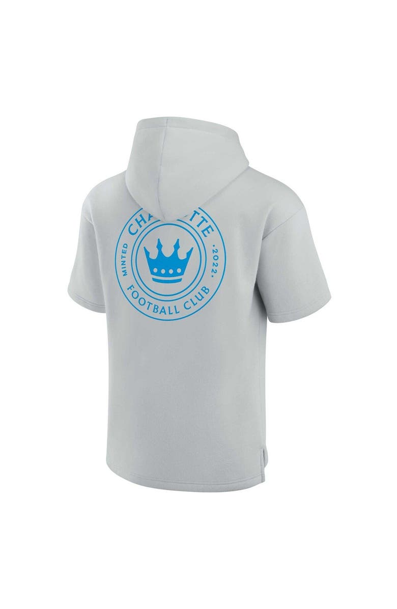 Fanatics Signature Unisex Fanatics Signature Gray Charlotte FC Elements Super Soft Fleece Short Sleeve Pullover Hoodie, Alternate, color, Gray