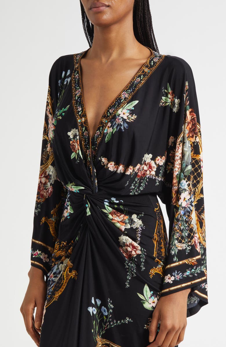 Camilla Noble Endeavors Twist Front Long Sleeve Jersey Dress, Alternate, color, Noble Endeavors