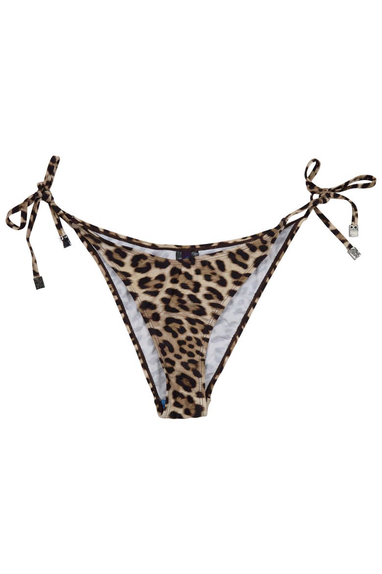 Leopard Brown Womens Bikini Bottom, Alternate, color, Leopard Brown