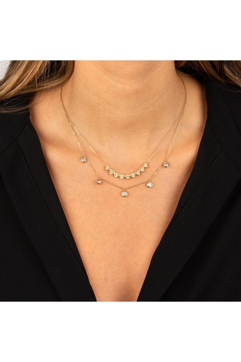 Diamond Dangling Bezel Necklace 14K, Alternate, color, 14K Gold