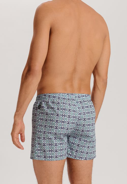 Hanro Fancy Woven Cotton Boxer In Tinted Mosaic