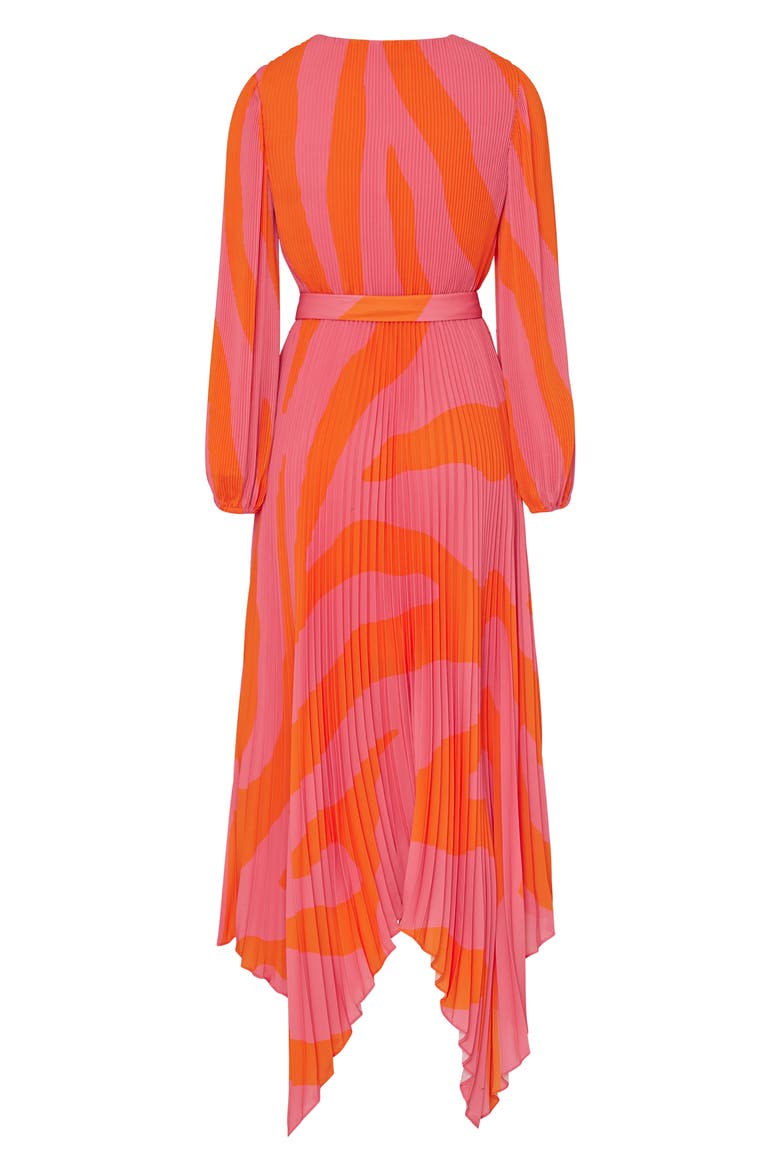 Liora Zebra Print Long Sleeve Midi Dress, Alternate, color, MILLY PINK