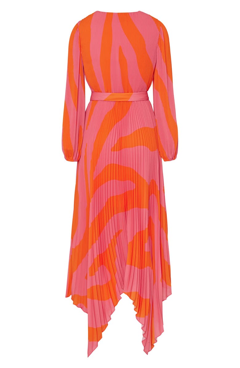 Milly Liora Zebra Print Long Sleeve Midi Dress, Alternate, color, 