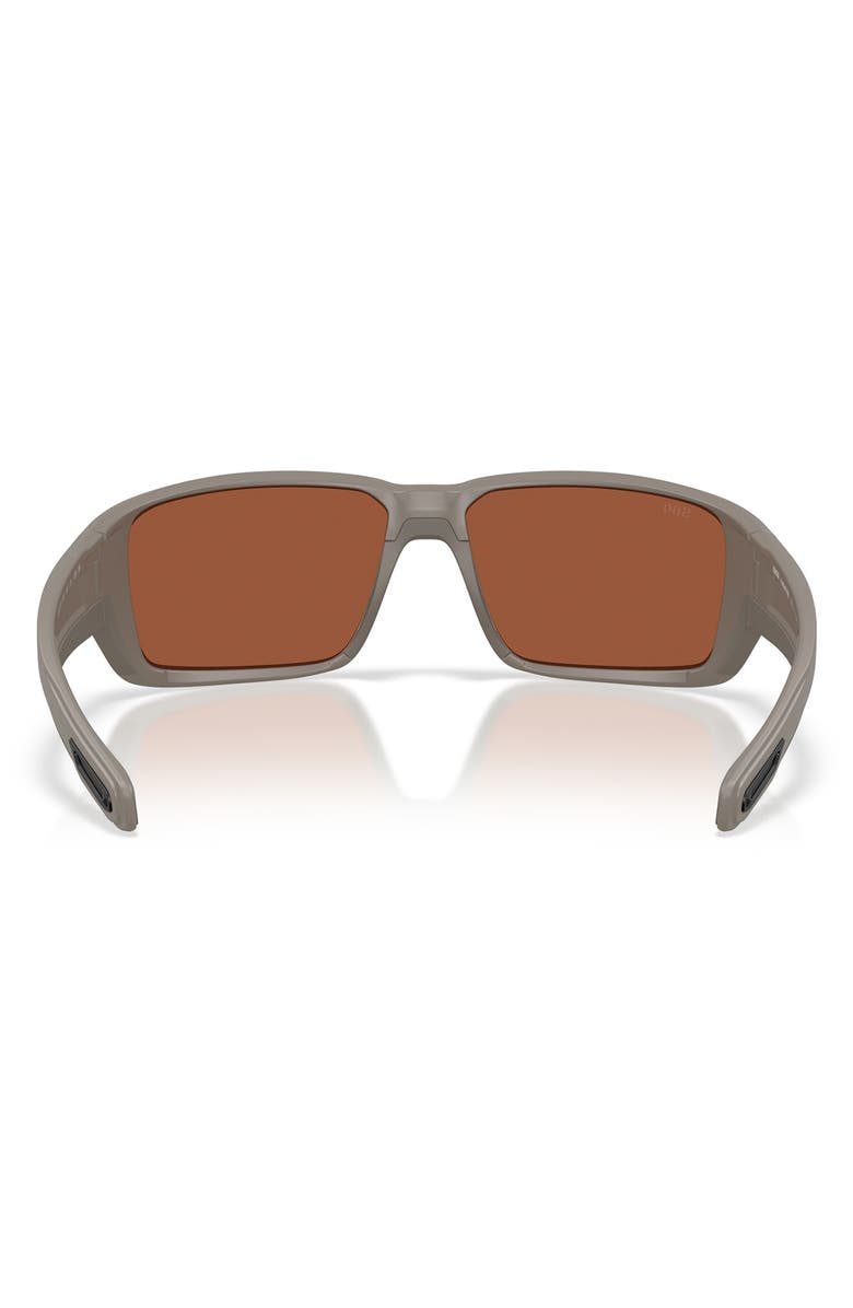 Costa Del Mar 60mm Fantail Pro Polarized Rectangle Sunglasses, Alternate, color, Matte Olive Shale / Green 580G