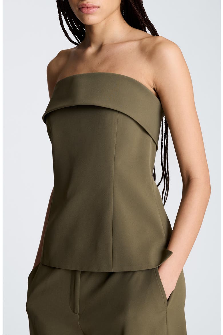 Strapless Bustier Top, Alternate, color, TURTLE GREEN