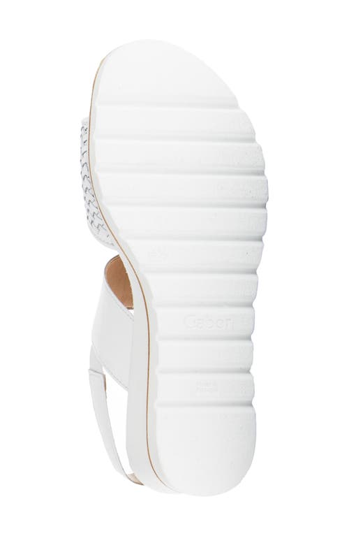 Gabor Strappy Slingback Wedge Sandal In White