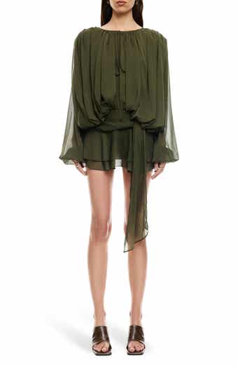 Elements Long Sleeve Chiffon Minidress