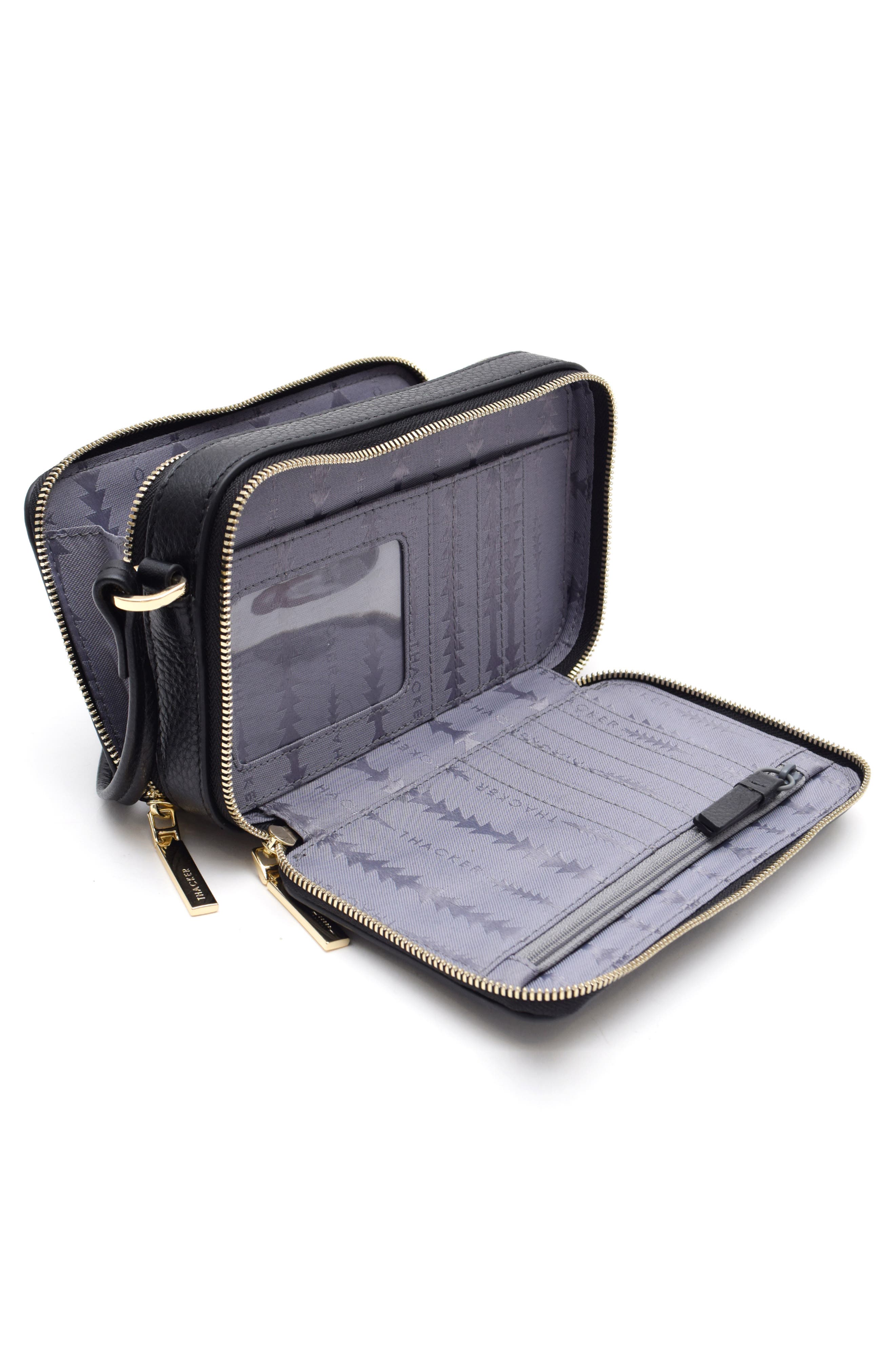 Thacker Riley Leather Crossbody Bag, Alternate, color, Black