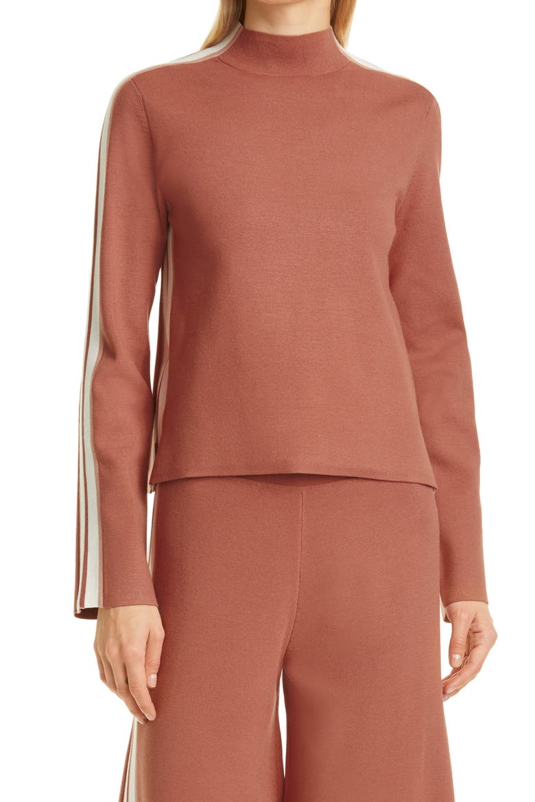 Retha Side Stripe Sweater, Main, color, TERRACOTTA