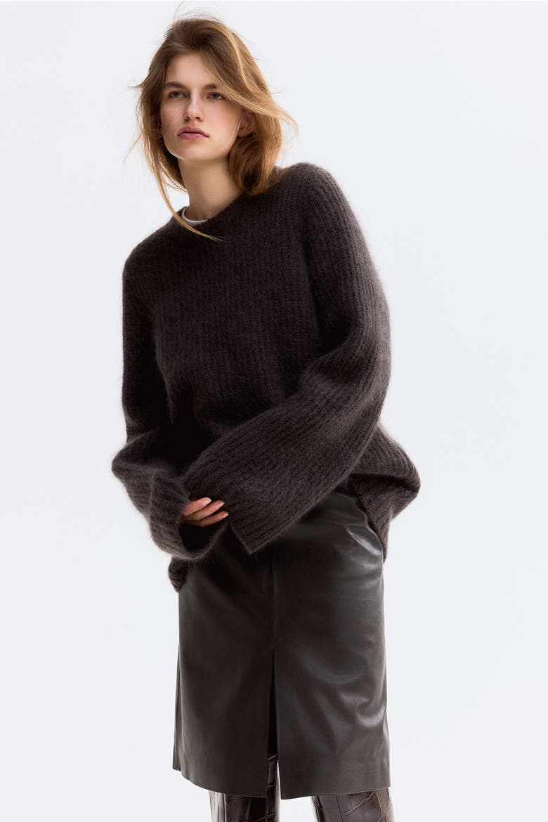 Coated Skirt, Alternate, color, Dark brown