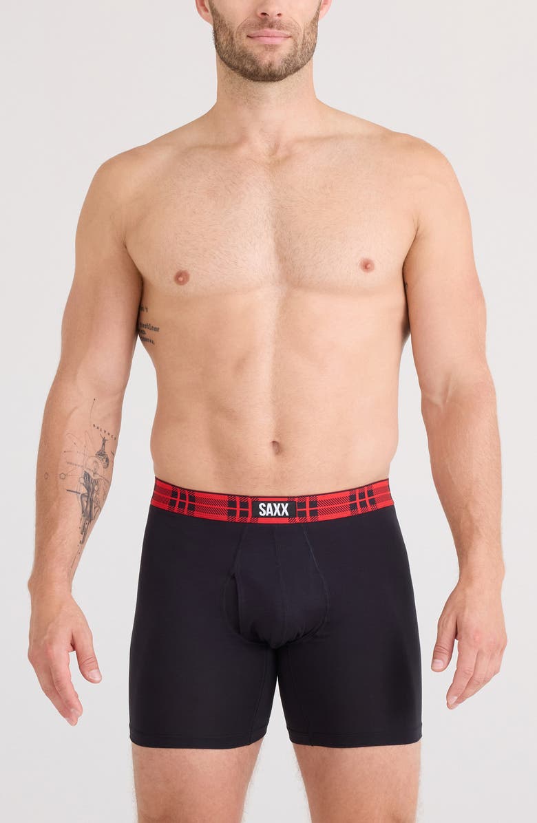 SAXX Vibe Xtra Boxer Briefs, Alternate, color, Sweet Stripe Check Wb Black