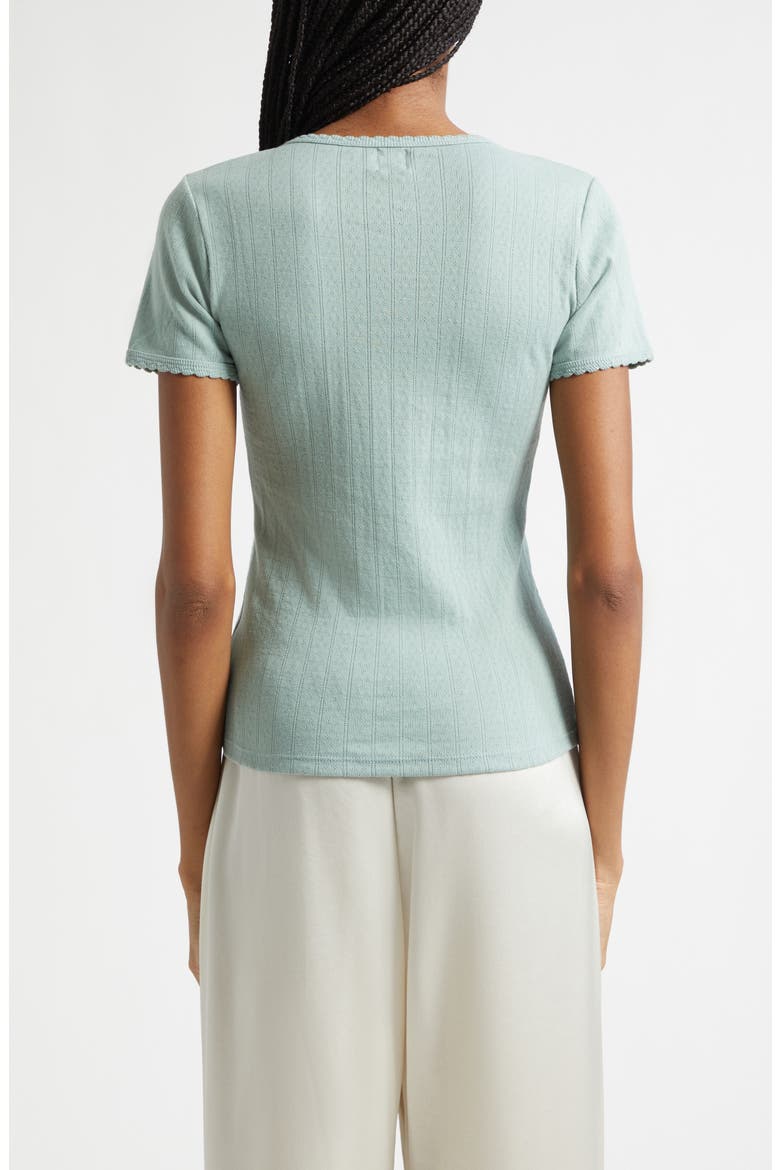 Cotton Pointelle Slim Fit T-Shirt, Alternate, color, EUCALYPTUS