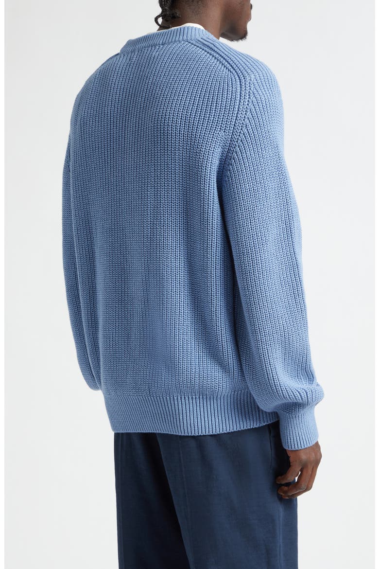 Fisherman Stitch Cotton Sweater, Alternate, color, BABY BLUE