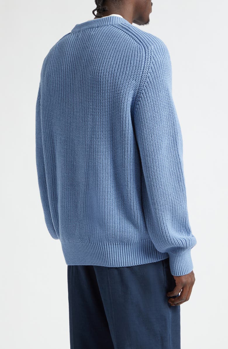 PALMES Fisherman Stitch Cotton Sweater, Alternate, color, Baby Blue