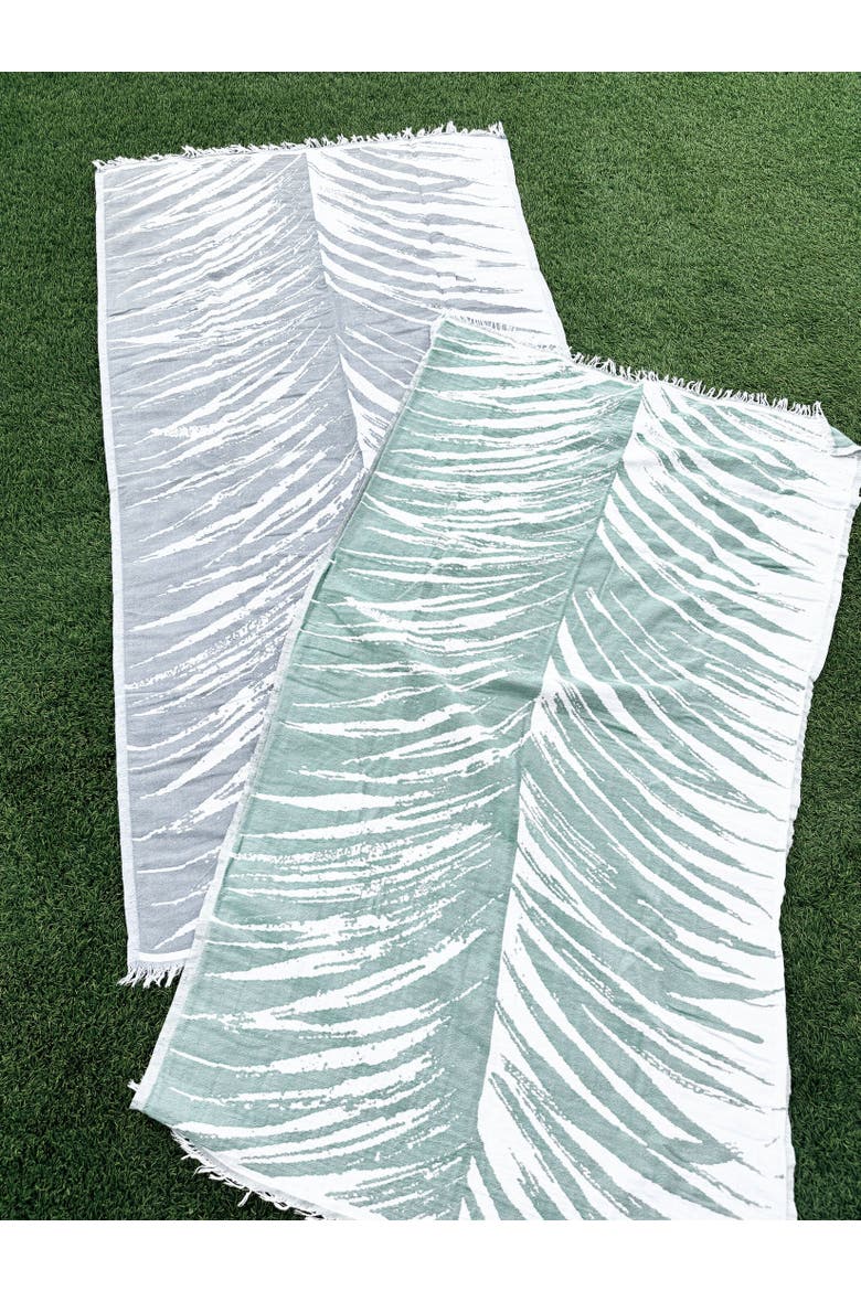 Tropical Turkish Cotton Beach Towel, Alternate, color, Peacock Blue