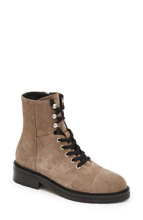 Dusty Cap Toe Lug Sole Combat Boot (Women)