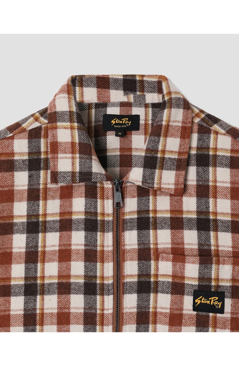 STAN RAY Plaid Flannel Zip-Up Shirt, Alternate, color, Tan Plaid