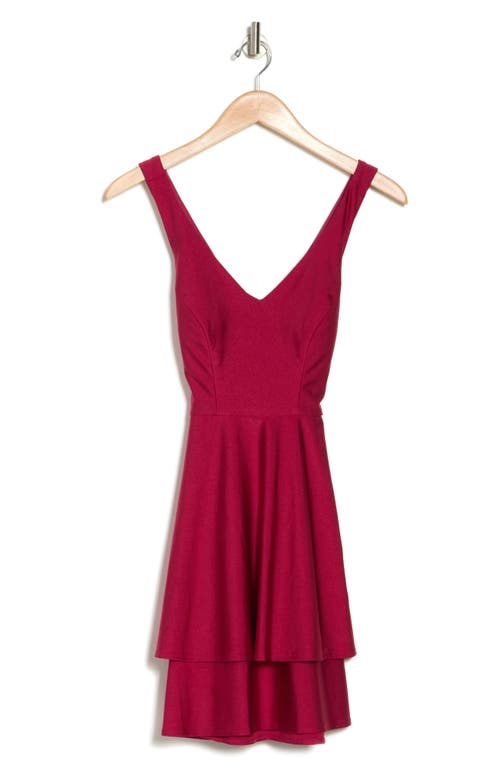 Jump Apparel V-neck Skater Dress In Red