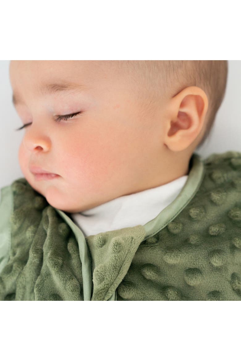 Plush Dots Velboa 1.5 TOG Sleepsack Wearable Blanket, Swaddle Transition Sleeping Bag, Alternate, color, Olive Green