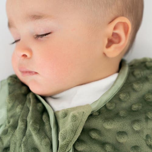 Halo Plush Dots Velboa 1.5 Tog Sleepsack Wearable Blanket In Green